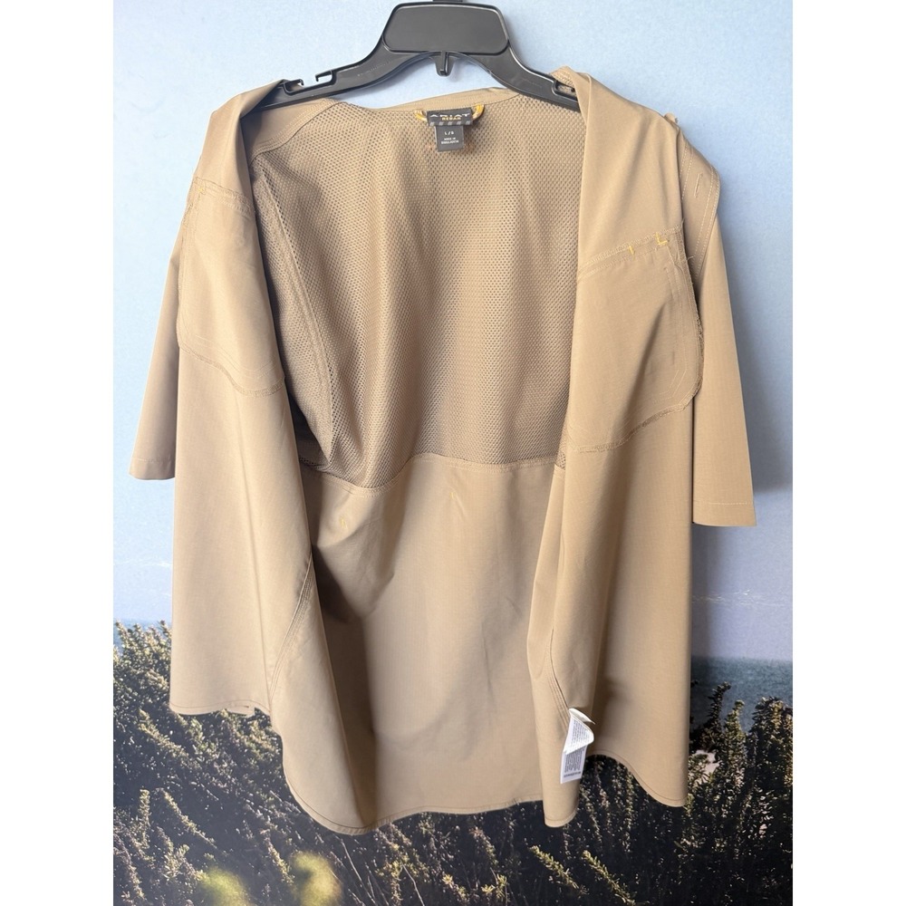 Ariat Rebar Shirt Mens Large Tan Short Sleeve Button Front Workwear - Picture 5 of 7